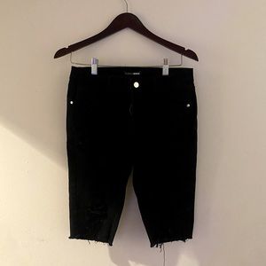 Fashion Nova Long Shorts with Ripped Design on Front